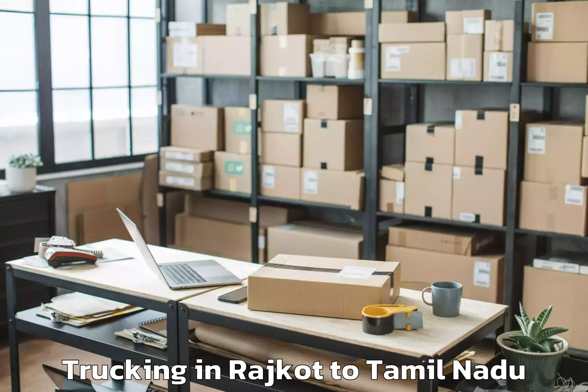 Easy Rajkot to Thirumayam Trucking Booking